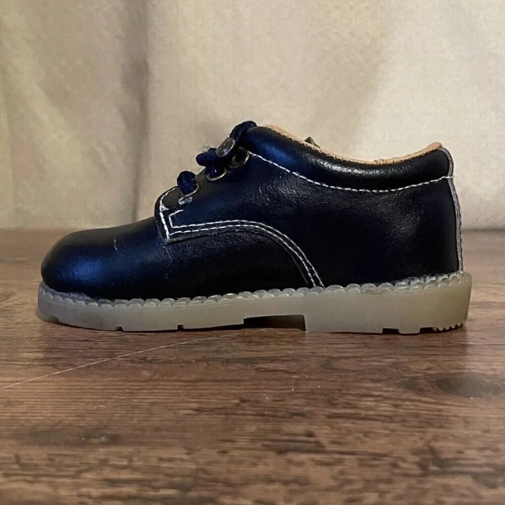 Vintage 1970s Playclothes Little Boys Shoes Sz 6 Navy Blue Loafer Toddler